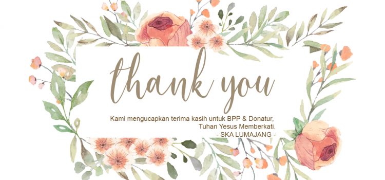 Ucapan Terima Kasih Untuk BPP & Donatur